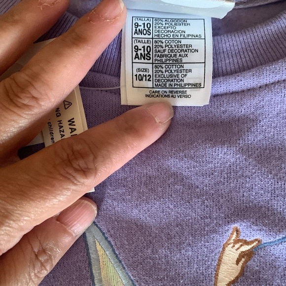 Bnwt Disney Magical Tinker Bell Fairy Embroidered SweatShirt - Picture 6 of 8